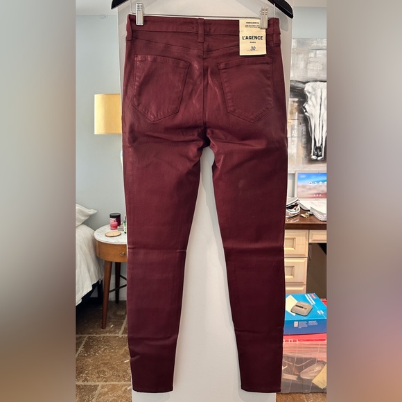 BNWT - L’Agence Red Waxed Denim Skinny - Picture 2 of 6